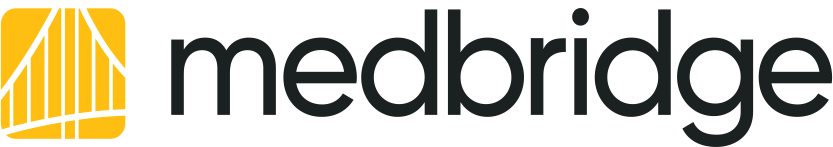 MedBridge logo with a yellow abstract symbol and "medbridge" in bold black lowercase letters.